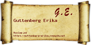 Guttenberg Erika névjegykártya